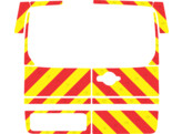 Striping Citroen Jumpy 2008 Chevrons T7500 Rouge/Jaune 10 cm - 2 portes vitrees