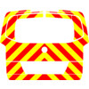 Striping Mercedes Vito 2015 - Chevrons T7500 Rouge/Jaune 10 cm - avec couvercle de coffre et vitre -