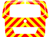 Striping Mercedes Vito 2015 - Chevrons T7500 Red/Yellow 10 cm - with boot lid and window - IBZ