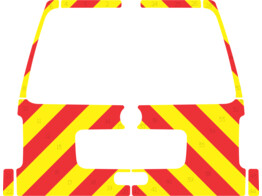 Striping Volkswagen Caddy 2015 - Chevrons T7500 Red/Yellow 10 cm - Boot lid with window