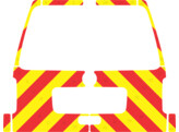 Striping Volkswagen Caddy 2015 - Chevrons T7500 Red/Yellow 10 cm - Boot lid with window