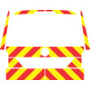 Striping Volkswagen Caddy 2015 - Chevrons T7500 Rouge/Jaune 10 cm - Couvercle de coffre avec fenetre