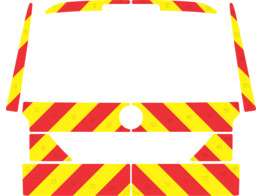 Striping Volkswagen Caddy 2015 - Chevrons T7500 Red/Yellow 10 cm - Boot lid with window