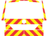 Striping Volkswagen Caddy 2015 - Chevrons T7500 Red/Yellow 10 cm - Boot lid with window