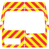 Striping Renault Master/Opel Movano 2013 H2 - Chevrons T7500 Rot/Gelb 10 cm - mit Turen 180  mit Fen