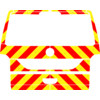 Striping Volkswagen Transporter T6 2016 H1 - Chevrons T7500 Rouge/Jaune 10 cm - Couvercle de coffre