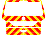 Striping Volkswagen Transporter T6 2016 H1 - Chevrons T7500 Red/Yellow 10 cm - boot lid with window