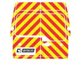 Striping Renault Master/Opel Movano 2013 H2 - Chevrons T7500 Red/Yellow 10cm - doors 270  - Rode Kru