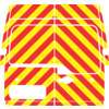 Striping Renault Master 2013 H2 - Chevrons T7500 Rouge/Jaune 10 cm - 2 portes arrieres 180  sans vit