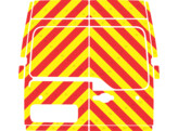 Striping Renault Master 2013 H2 - Chevrons T7500 Red/Yellow 10 cm - 2 rear doors 180  without window