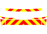 Striping Land Rover Discovery Sport - Chevrons T7500 Rouge/Jaune 10 cm Classe III - Couvercle de cof