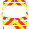 Striping Mercedes Sprinter H2 - Chevrons T7500 Rot/Gelb 20 cm 2 Heckturen 270  - mit Fenster - Ohne