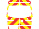 Striping Mercedes Sprinter H2 - Chevrons T7500 Rot/Gelb 20 cm 2 Heckturen 270  - mit Fenster - Ohne