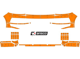 Arisco Bumpers VW Transporter T6 2016 2021 Avery Prismatic Fluo Oranje voorkant PS   achterkant PS met deuren