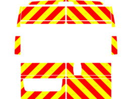 Striping Citroen Jumper/Fiat Ducato/Peugeot Boxer H2 2006- Chevrons T7500 Rot/Gelb 10cm - 2 Glas-Hec