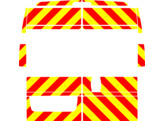 Striping Citroen Jumper/Fiat Ducato/Peugeot Boxer H2 2006- Chevrons T7500 Rot/Gelb 10cm - 2 Glas-Hec