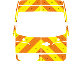 Striping Mercedes Sprinter H2 Chevrons Avery Prismatic Orange/Yellow 20 cm with doors 270  with wind