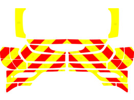 Striping Volvo V40 2013-2019 Chevrons T7500 Red/Yellow 10 cm