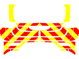 Striping Volvo V40 2013-2019 Chevrons T7500 Red/Yellow 10 cm