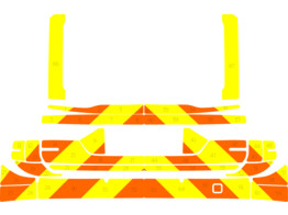 Striping Volvo V90 2018- Chevrons T11500 Orange/Jaune 15 cm couvercle de coffre avec fenetre