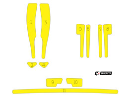 Striping Volvo V90 2018- Bespoke panels for doors and trunk lid T11513 Yellow