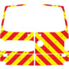 Striping Volkswagen Transporter T6 2016 - Chevrons T7500 Rot/Gelb 10 cm - Turen 270  mit Scheiben/Wi