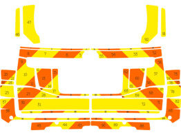 Striping Toyota Landcruiser 2017 - Chevrons T11500 Orange/Jaune 15 cm - SMUR CHU/UVC Brugmann