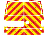 Striping Volkswagen Transporter T6 2016 - Chevrons T7500 Rouge/Jaune 10 cm - 2 portes arrieres 270 