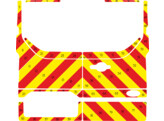 Striping Ford Transit Custom 2016 H1 - Chevrons T7500 Rouge/Jaune 10 cm - portes avec vitres