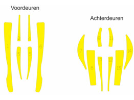 Striping Volvo XC60 2017- bandes a l interieur des portes/coffre Avery Prismatic T11513 JAUNE