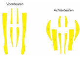 Striping Volvo XC60 2017- bandes a l interieur des portes/coffre Avery Prismatic T11513 JAUNE