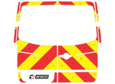 Striping Mercedes Sprinter H1 Chevrons Rood/Geel 20 cm met ruiten