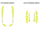 Striping Volvo XC70 2008-2016 Bandes a l interieur des portes et couvercle de coffre Jaune