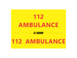 Inscription  112  AMBULANCE   capot et portes arriere 