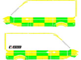 Striping Volkswagen Crafter 2017 L3H3 - Battenburg Grun / Gelb / Wei  KIT  links   rechts  - Ambulan