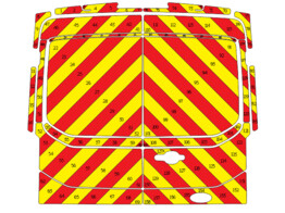 Striping Ford Transit 2017 H2 - Chevrons T7500 Rood/Geel 10 cm - deuren zonder ramen