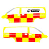 Striping Mercedes Vito 2015 A2 - Battenburg T11500 Rood/Geel/Wit  links   rechts  - 2 schuifdeuren - Janssen Belgium