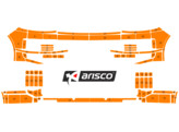 Arisco Sto stangen VW Transporter T6 2016 2021 Avery Prismatic Fluo Orange mit 2 Turen vorn PS   hin