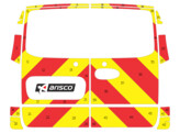 Striping Mercedes Vito 2016 A2 - Chevrons T7500 Rouge/Jaune 20cm - Portes arriere avec vitres