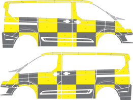 Striping Ford Transit Custom L1H1 Traffic Officer KIT  left   right  2 sliding doors with windows