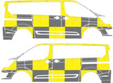 Striping Ford Transit Custom L1H1 Traffic Officer KIT  left   right  2 sliding doors with windows