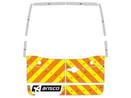 Striping Mercedes Sprinter 2012 H2 - Chevrons T11500 Orange/Gelb/Wei  10 cm Turen 270  mit Fenster