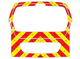 Striping Citroen Berlingo/Peugeot Partner 2008-2018 - Chevrons T7500 Red/Yellow 10 cm - tailgate gla