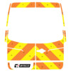 Striping Mercedes Sprinter 2013 H2 - Chevrons T11500 Orange/Yellow 20 cm 2 rear doors 180  with wind