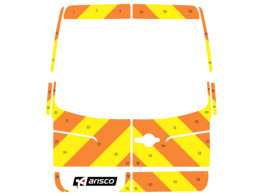 Striping Mercedes Sprinter 2013 H2 - Chevrons T11500 Orange/Yellow 20 cm 2 rear doors 180  with wind