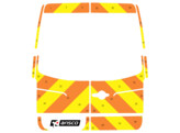 Striping Mercedes Sprinter 2013 H2 - Chevrons T11500 Orange/Yellow 20 cm 2 rear doors 180  with wind