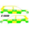 Striping Volkswagen Tiguan Allspace 2018 - Battenburg Vert/Jaune/Blanc KIT  gauche   droite 