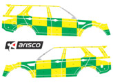 Striping Land Rover Discovery 5 2018 - Battenburg T11500 Vert/Jaune/Blanc  gauche   droite  MUG/SMUR