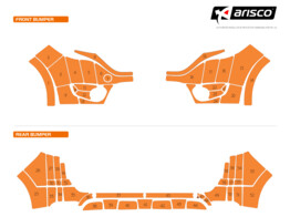 Arisco Sto stangen Dacia Dokker 2013- Avery Prismatic T7514 Orange mit Parksensoren