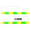 Striping Volkswagen Transporter T6 2019 L2H2 - Half Battenburg T11500 Vert/Jaune/Blanc KIT  gauche  